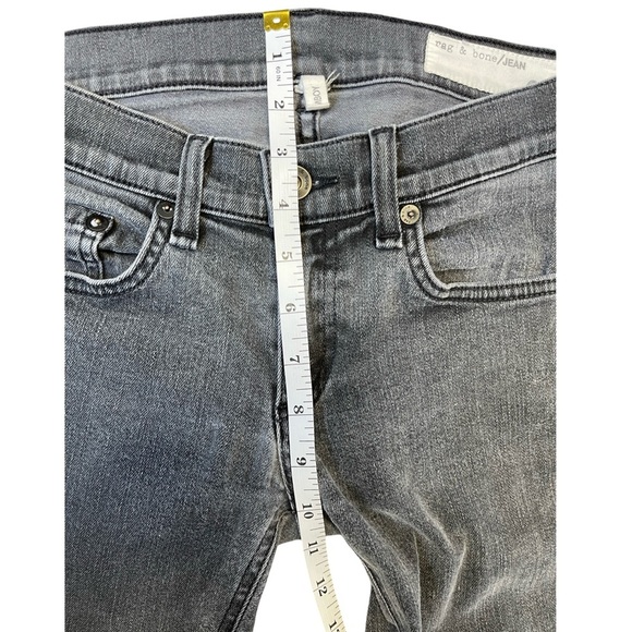 Rag & Bone Tomboy Cropped Skinny Boyfriend Jeans Faded Black Wash - Size 24 - Picture 6 of 12